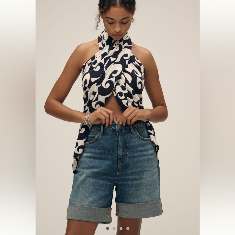 NWT ANTHROPOLOGIE - The Austyn High-Rise Cuffed Jean Shorts